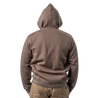 Men's Heavy Weight Full Zip Hoodie Major Brown back hood up on model