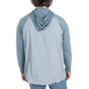 Men's Outdoor Hybrid Hoodie Blue Heather back on model