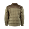 Men's Quilted Snap Front Shirt Jacket Loden Green Back on form