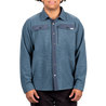 Men’s Outdoor Fleece Overshirt Midnight Navy front on model