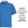 Men's Flushing Bay Short Sleeve Fishing Shirt Marlin Blue Main Bullets