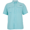 Men's Flushing Bay Short Sleeve Fishing Shirt Inshore Plaid Limpet Shell Front