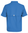 Men's Flushing Bay Short Sleeve Fishing Shirt Marlin Blue back