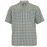 Men's Flushing Bay Short Sleeve Fishing Shirt Tackle Plaid Ensign Blue Front