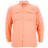  Men's Flushing Bay Long Sleeve Fishing Shirt Papaya Punch front on form