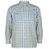 Men's Flushing Bay Long Sleeve Fishing Shirt Tackle Plaid Ensign Blue front on form