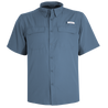 Men's Trappers Cabin Hybrid Short Sleeve Fishing Shirt Ensign Blue front on form