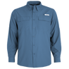 Men's Trappers Cabin Hybrid Long Sleeve Fishing Shirt Ensign Blue Front