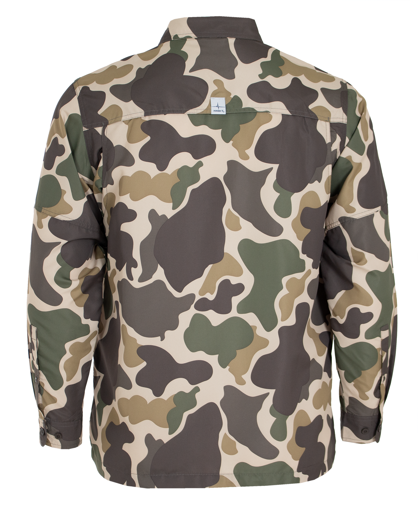 Men's Woodland Vintage Camo Long Sleeve Fishing Shirt