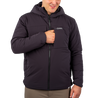 Men's Stretch Insulation Hooded Jacket Black chest pocket