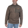 Men's Crater Valley Sweater Fleece Quarter Zip Jacket Mossy Oak New Bottomland Front on model view