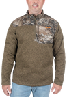 Men's Crater Valley Sweater Fleece Quarter Zip Jacket Realtree Excape front on model