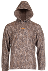 Men's Bow String Sherpa Hoodie Mossy Oak Bottomland front on form view