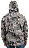 Men's Bow String Sherpa Hoodie Mossy Oak Terra Coyote back on model hood up view