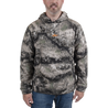Men's Bow String Sherpa Hoodie Mossy Oak Terra Coyote front on model view