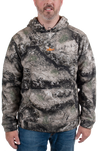 Men's Bow String Sherpa Hoodie Mossy Oak Terra Coyote front on model view
