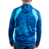 Men’s Coppermine Cove Hooded Performance Layer with Gaiter blue Aquarius back