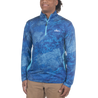 Black Fork Mountain Trail 1/4 Zip Performance Layer Realtree Wave 3 Standard Blue Front