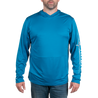Men's Hooded Performance Layer Mykonos Blue Front on model