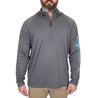 Men's Hooded 1/4 Zip Performance Layer Granite Gray Front on model