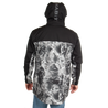 Men’s Angler’s Bluff Rain Jacket Gray Waves back hood up