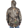 Men's Roaring Springs Packable Rain Jacket Realtree Edge back hood up on model