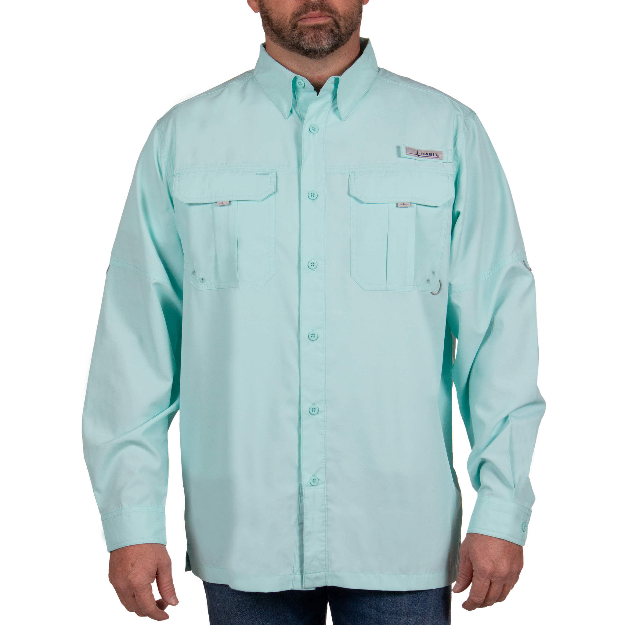 Men’s Fourche Mountain Long Sleeve River Guide Fishing Shirt Limpet Shell