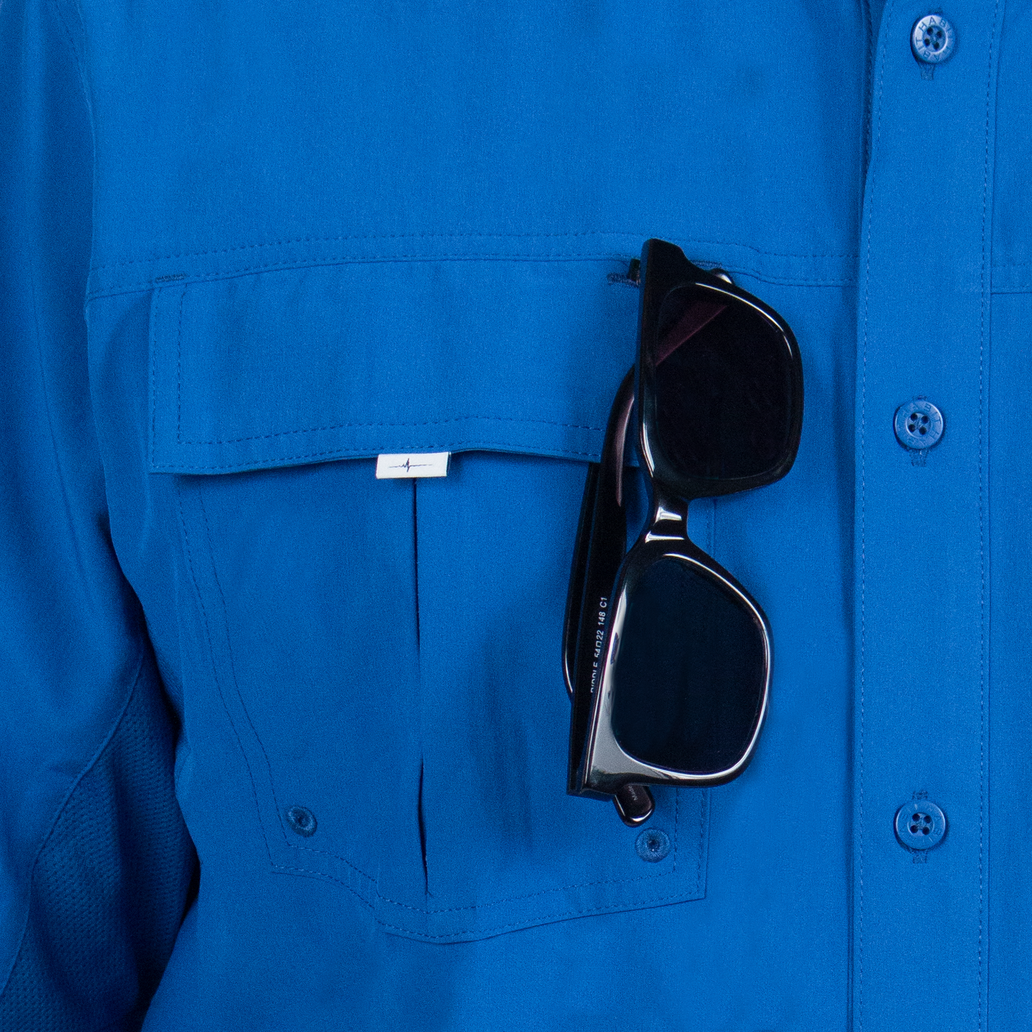 Men’s Forage River Long Sleeve River Guide Fishing Shirt Sunglasses Holder