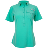 Women’s Trapper Junction Short Sleeve River Shirt Spearmint Front on form