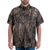 Men's Hatcher Pass Short Sleeve Camo Guide Shirt Realtree Timber Front on model
