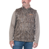 Men's Early Dawn Sherpa Shell Vest Mossy Oak New Bottomland Front on model