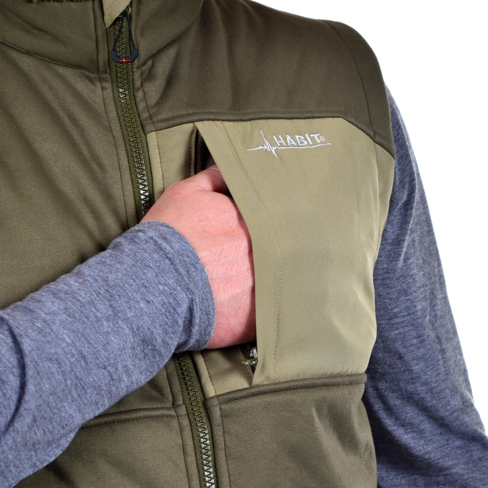 Men's Early Dawn Sherpa Shell Vest zippered chest pocket