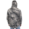 Men's Ripley Trail Stretch Waterproof Jacket Mossy Oak Terra Coyote back hood up on model