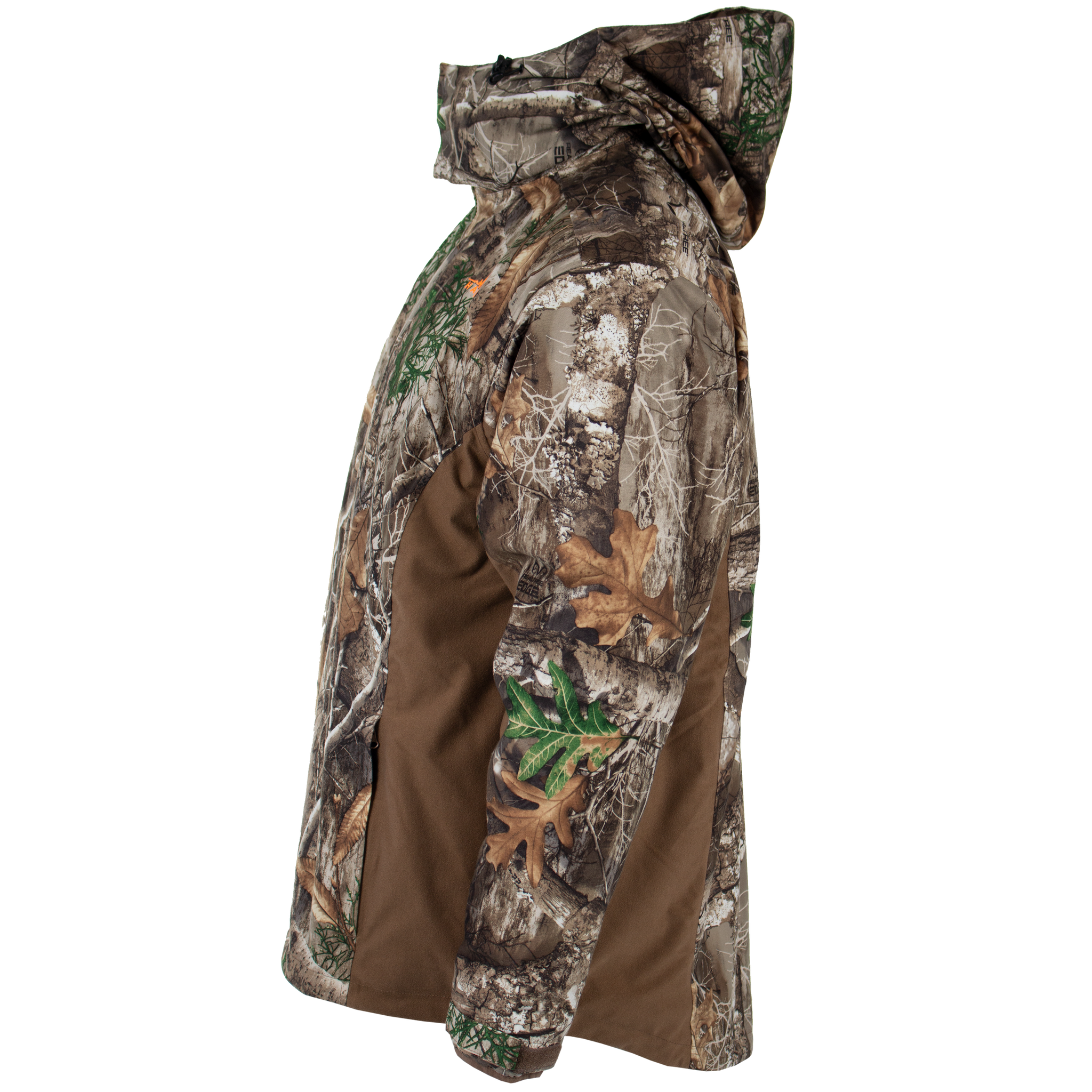 Men's Middle Fork 4-in-1 Hunting Parka Realtree Edge side on form